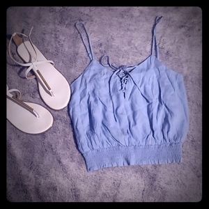 Light blue crop top